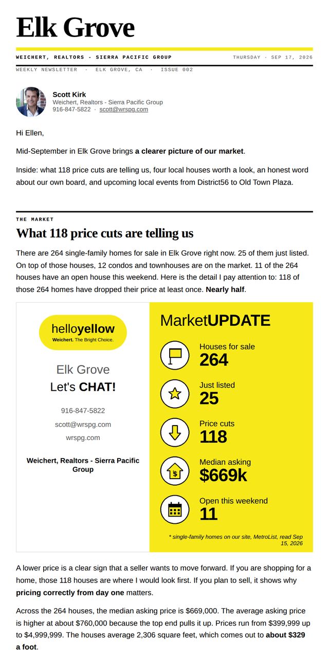 The Elk Grove issue for 17 September, built by the machine.